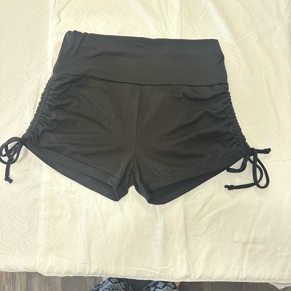 Shosho Black Athletic Shorts with Adjustable Drawstrings